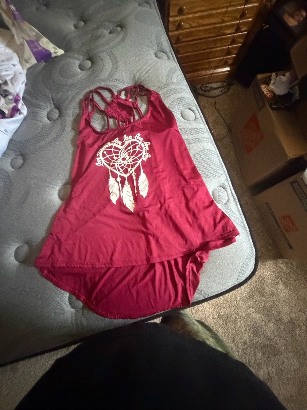 Women's Red High-Low Dreamcatcher Tank Top